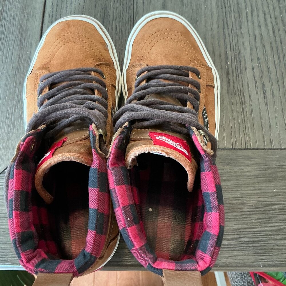 Vans Sk8-Hi MTE Scotchgard Suede High Tops – Brown & Plaid, M8-5/W10 - Picture 7 of 15
